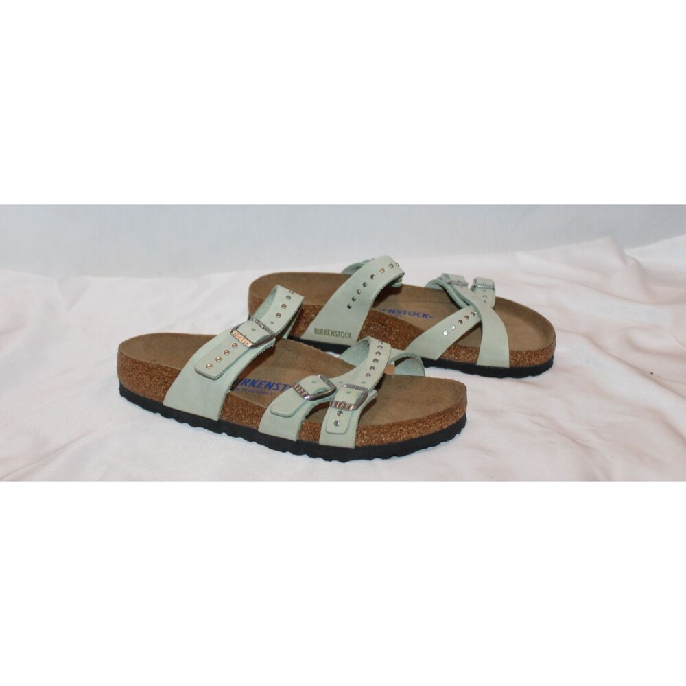 BIRKENSTOCK WOMEN FRANCA INJECT RIVET LEATHER SANDALS EU 37 REG MATCHA GREEN